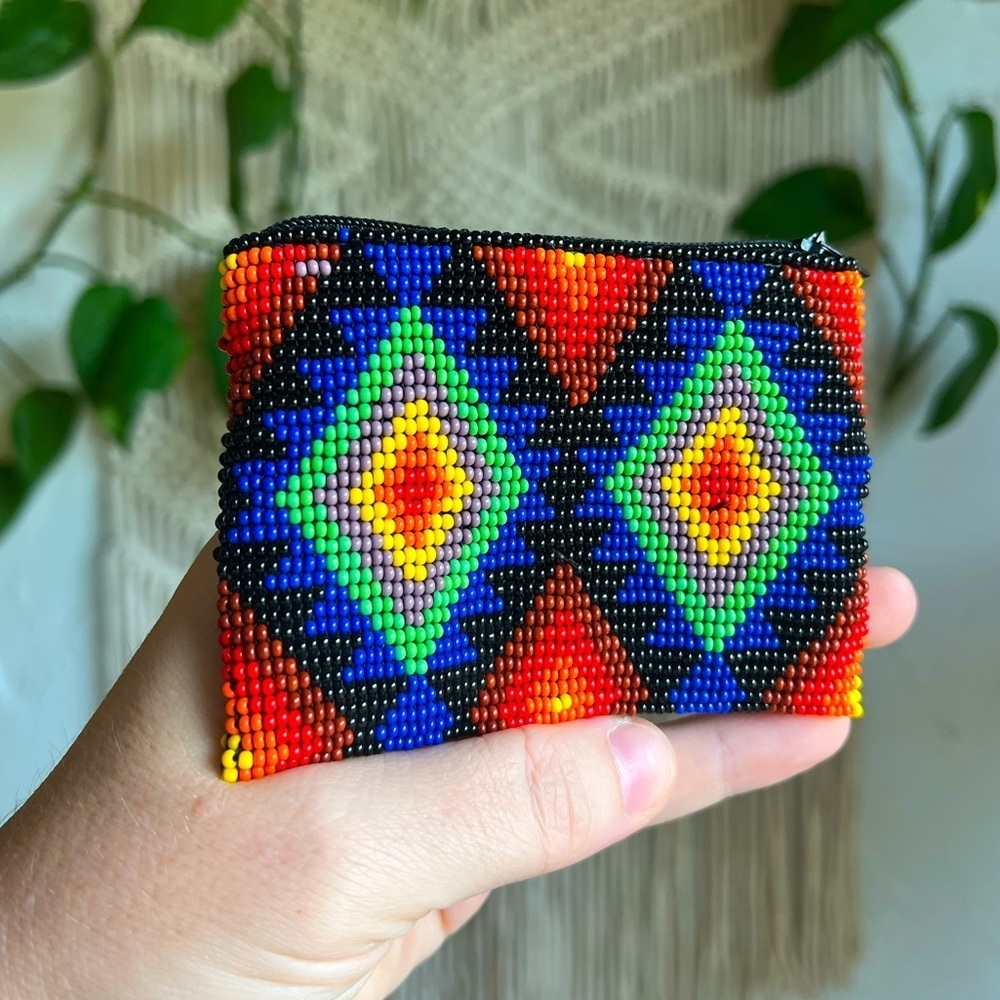 Authentic Navajo Beaded Coin Purse – Handmade Wallet by Native American Artist